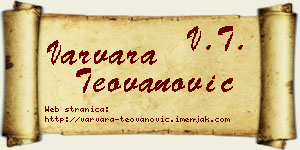 Varvara Teovanović vizit kartica